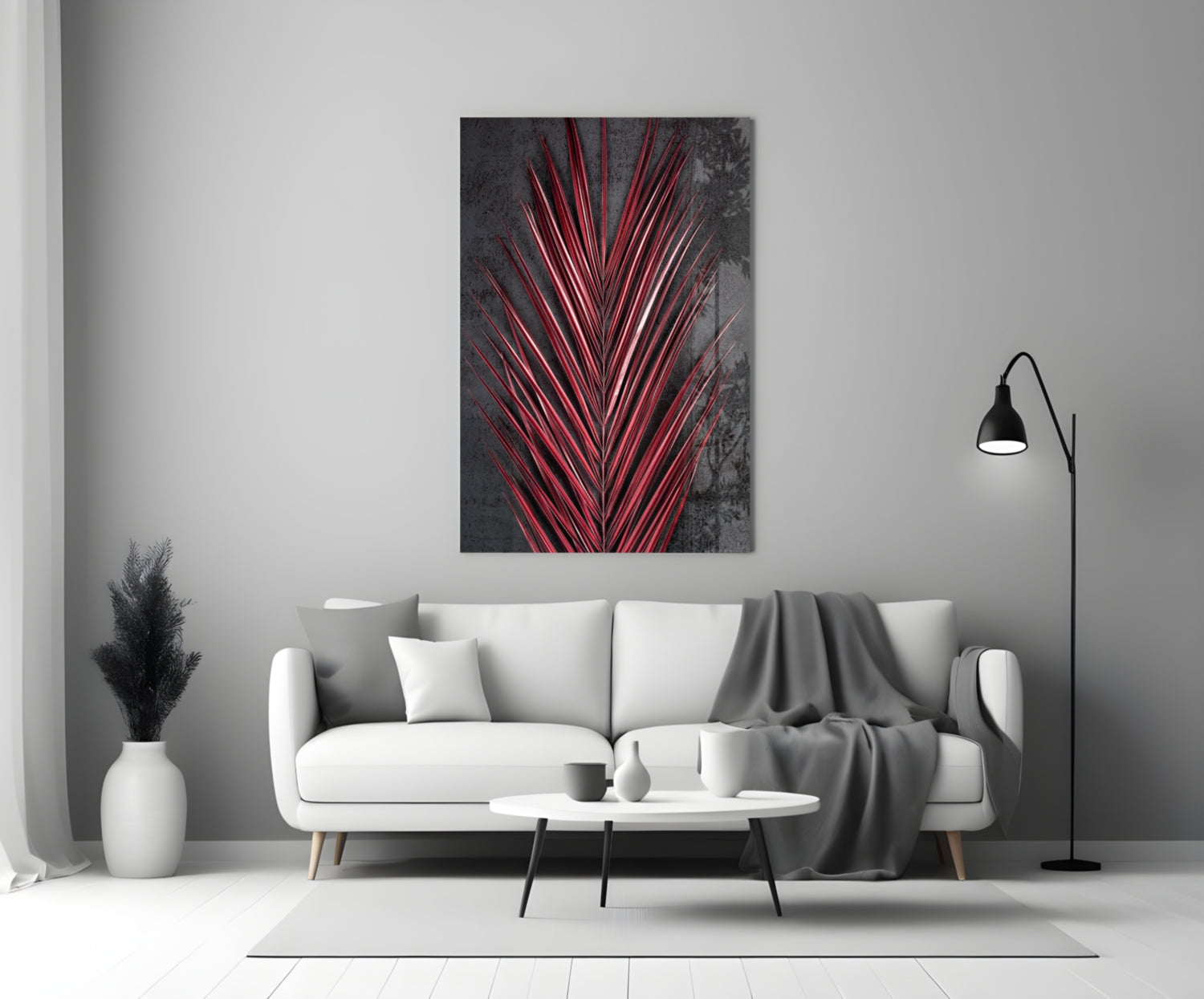 Areca Bunch Glass Wall Art