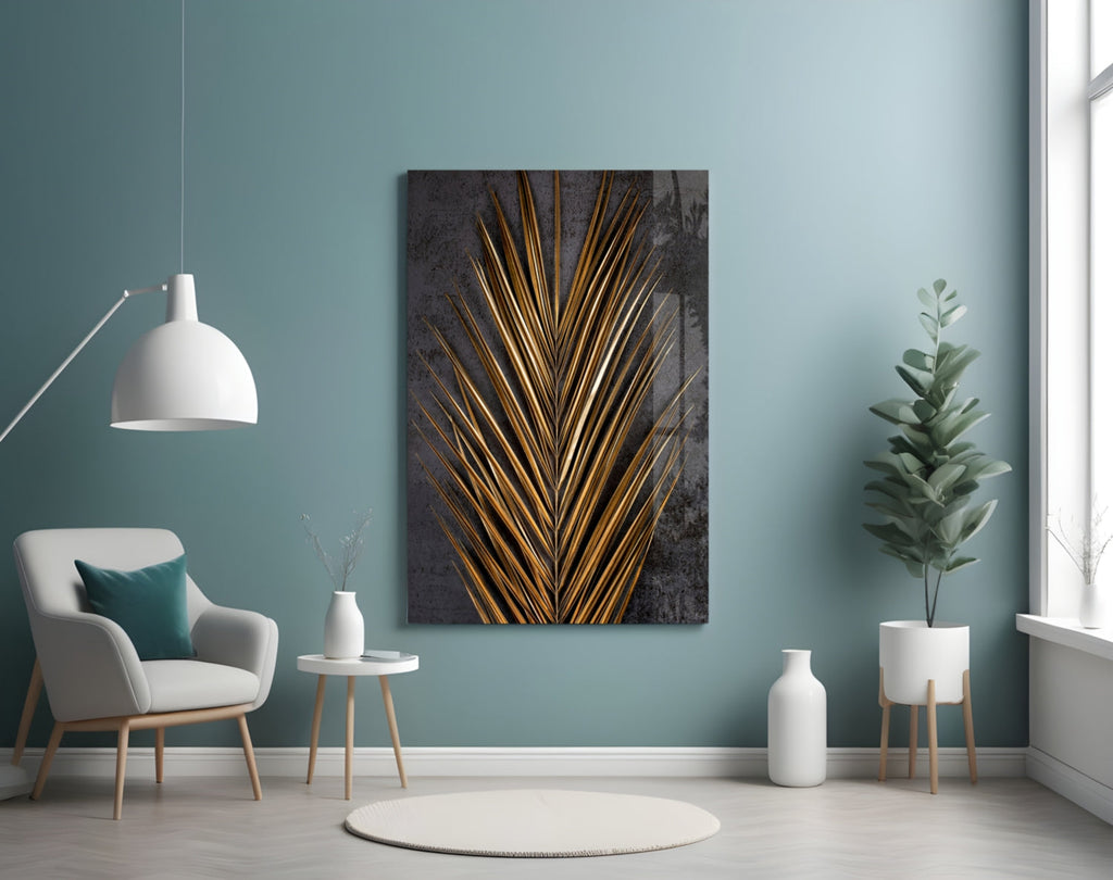 Areca Bunch Glass Wall Art