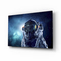 Astronaut In Space Glass Wall Art