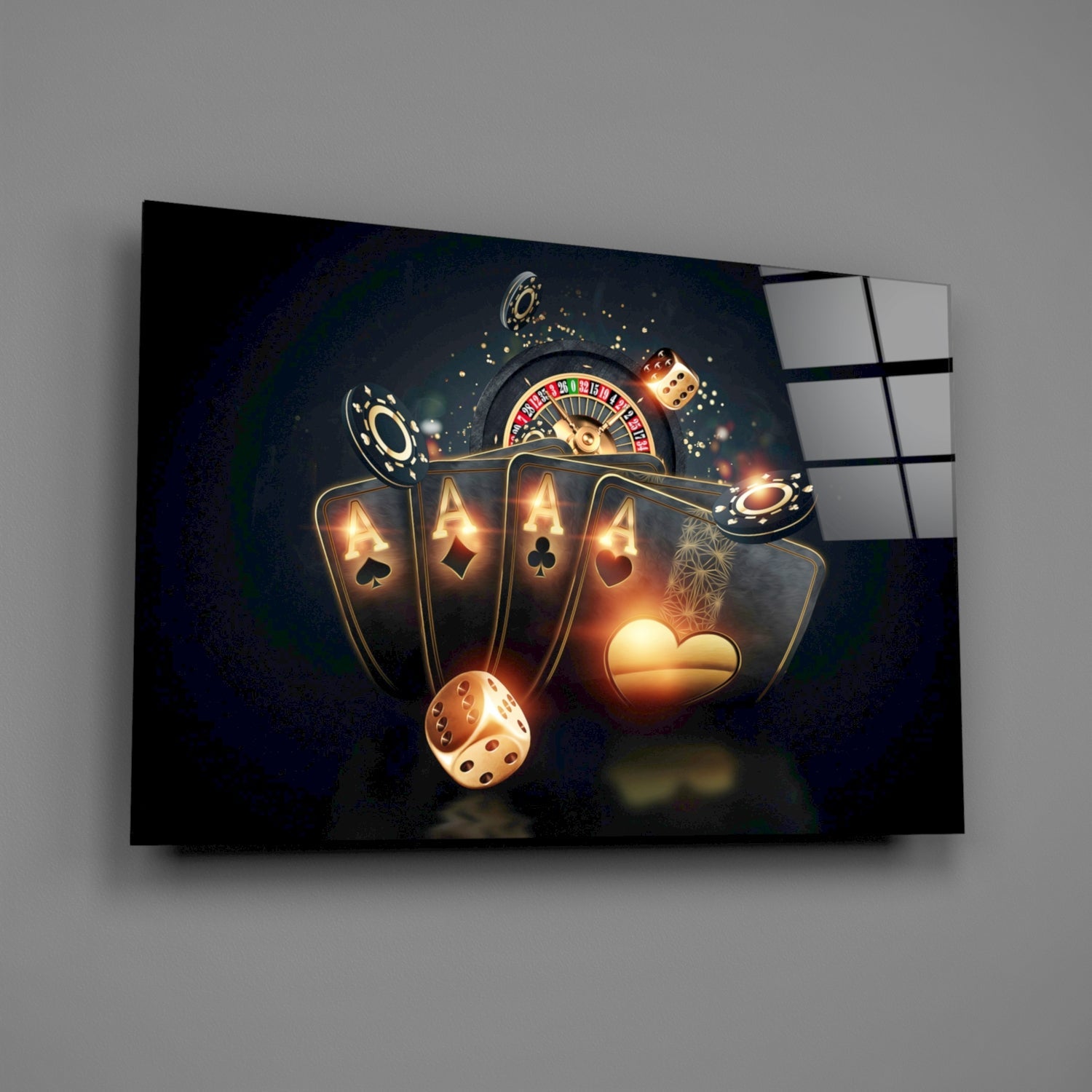 Gambler's Guns Glass Wall Art
