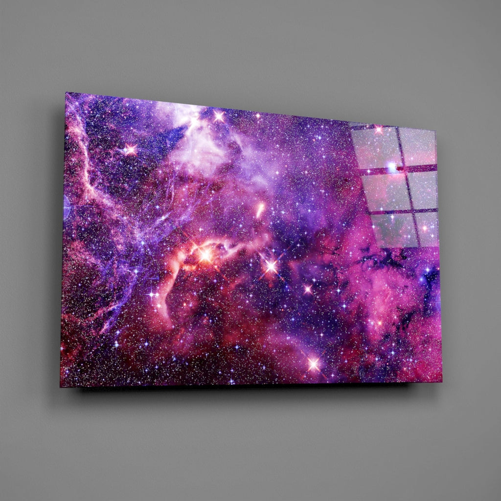 Space Purple Glass Wall Art
