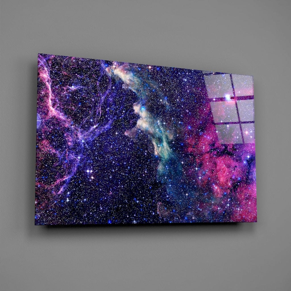 Space Purple Glass Wall Art