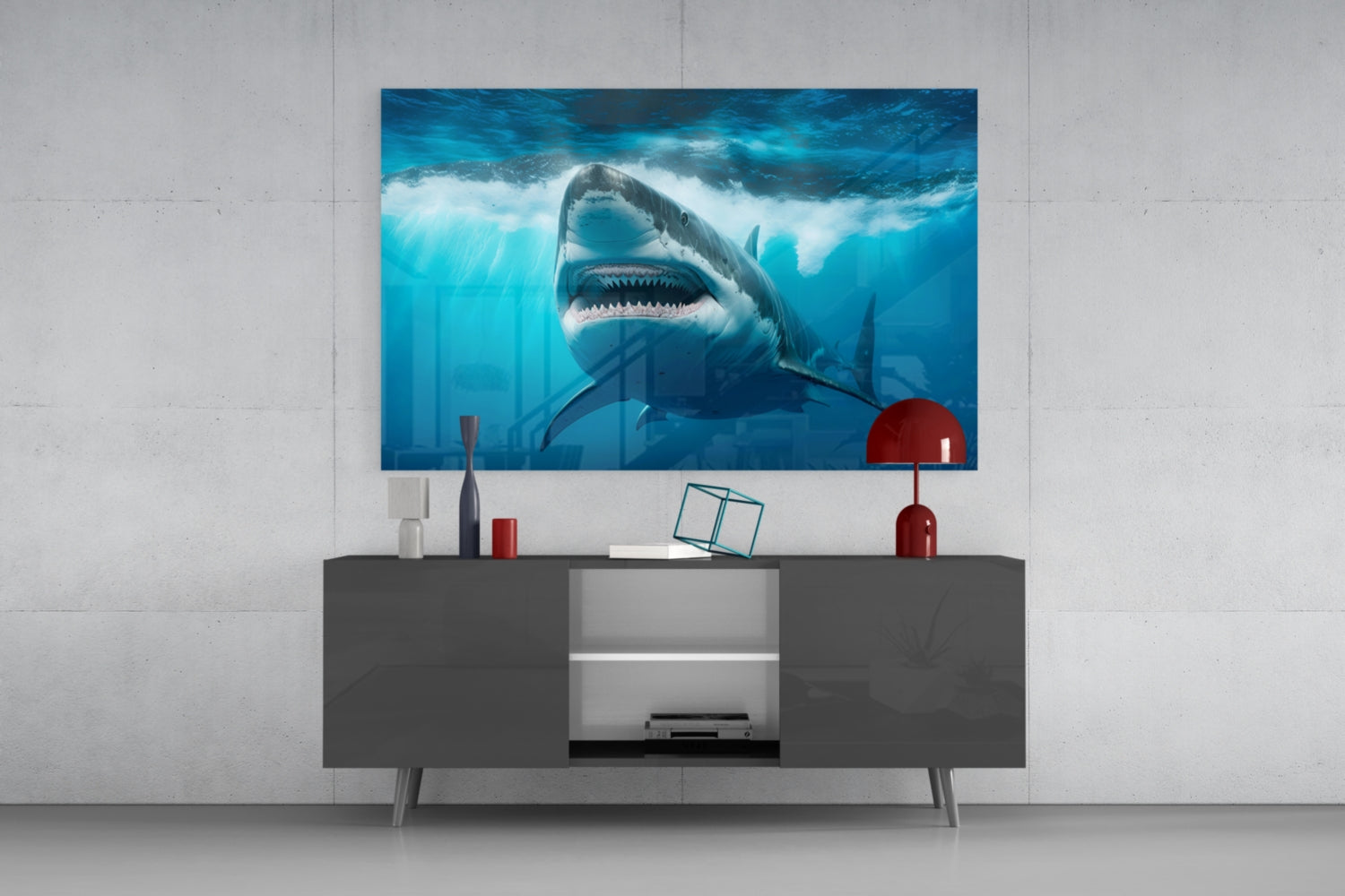 Shark Glass Wall Art